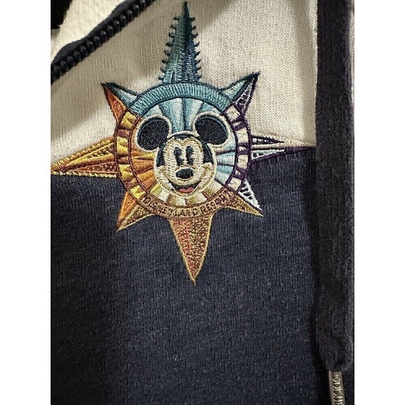 Disney Jacket Womens Size Medium Walt Disney Compass Full Zip Hooded Sweater - Picture 3 of 5